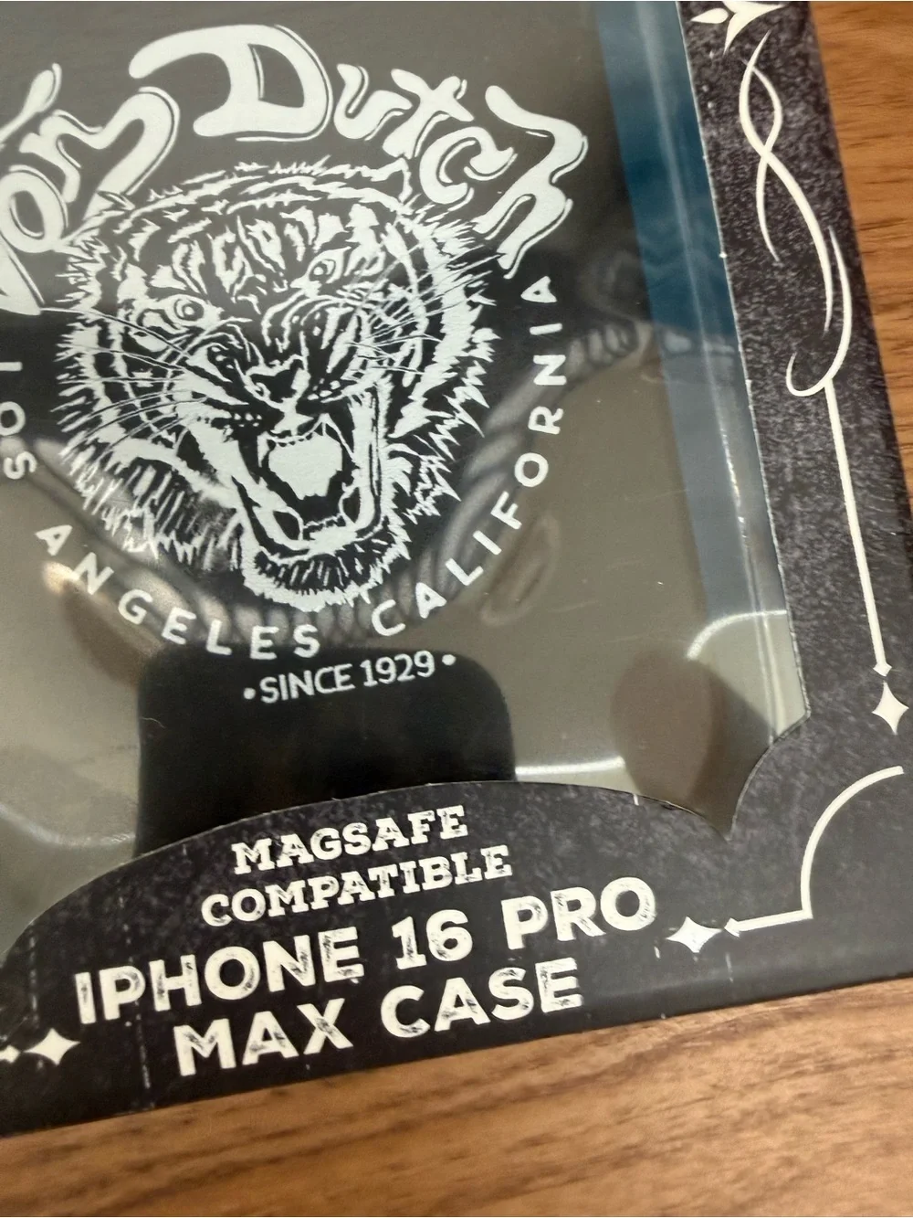 Von Dutch Black Phone Case with White Tiger Logo - iPhone 16 Pro Max